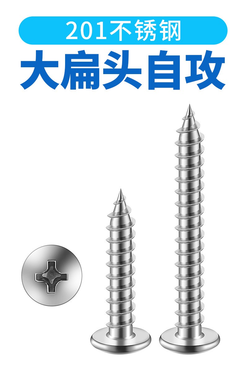201不锈钢大扁头大圆头伞头蘑菇头自攻木螺丝 防腐木专用M4M5加长