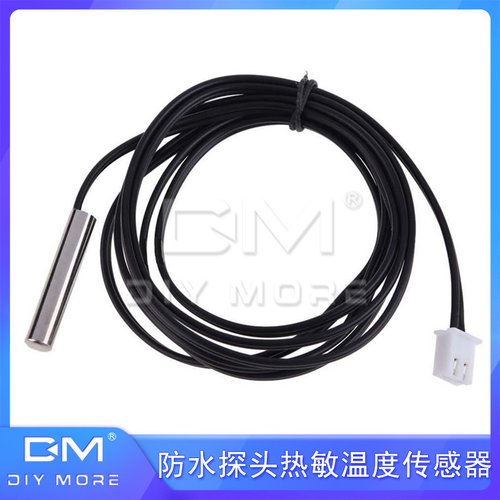 新NTC热敏温度传感器B3950 10K 1%铁氟龙耐高温线防水探头1/2/3米