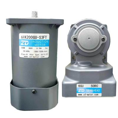 6IK200GU-S3FT 6GU50RC 200W三相380V直角中空减速电机马达