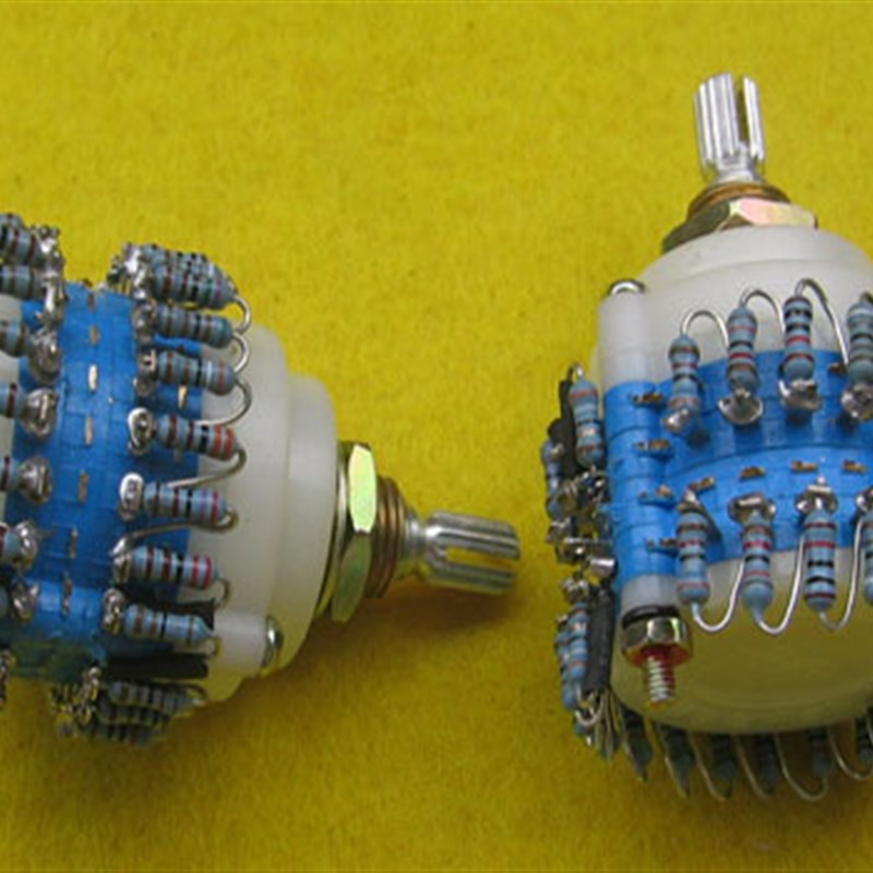 2x23档步进式双声道音量电位器梅花柄半圆柄圆柄50K100K250K500K