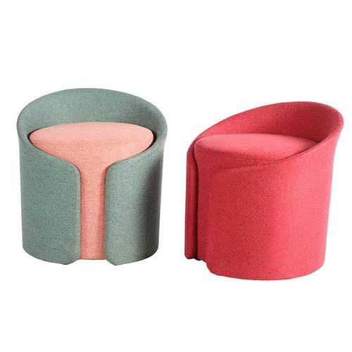 酒轻奢坐凳沙发脚踏店凳鞋软圆凳换凳妆凳名师包设计创意简F617约