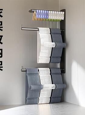 阳挂台物壁GTC挂式器衣架收纳神多功能衣服挂杆晾晒整理免打孔置