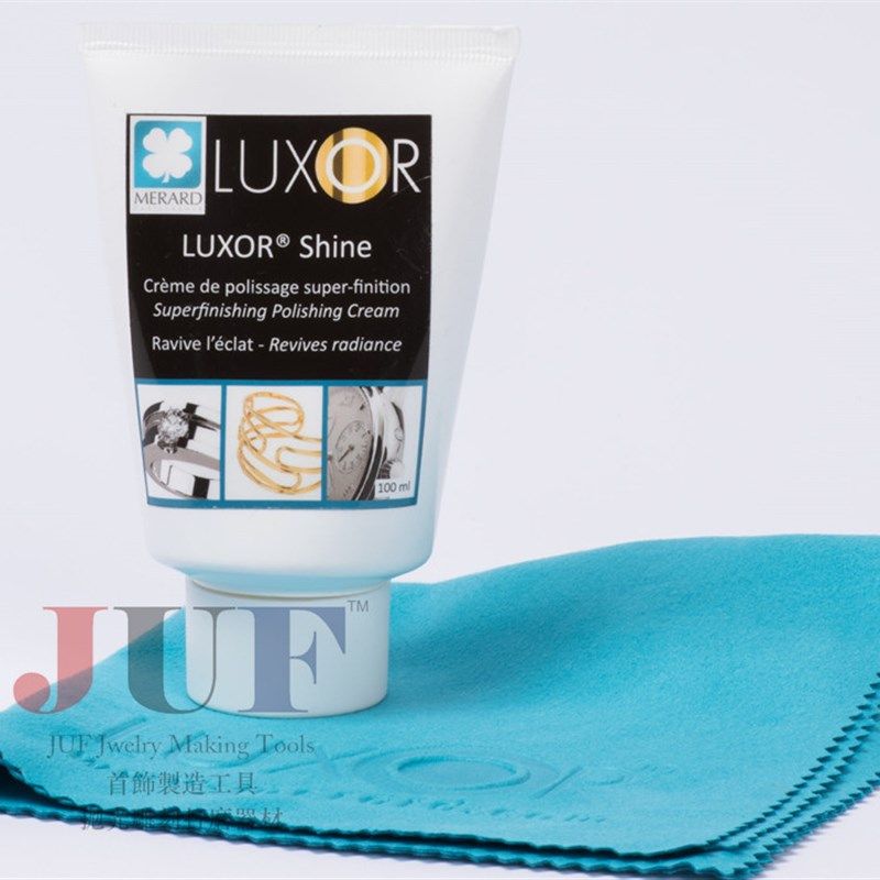 法国进口Luxor 珠宝钟表饰品清洁保养超光亮抛光膏超细纤维擦亮布