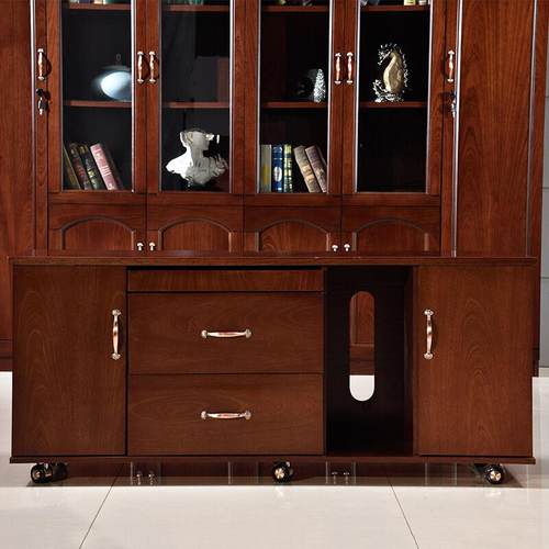 老板桌桌总裁办桌中式办AL-62046公大班台实木油漆老皮板台经理桌