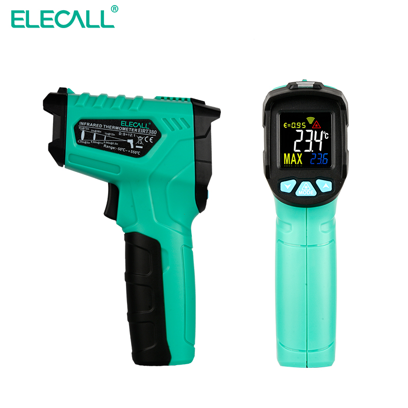 伊莱科红外线测温枪高精度数显工业测温仪非接触手持空调温度计