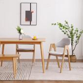 北酒欧简约软包布艺餐餐椅椅 店餐厅餐 休闲木椅子国一号字泰椅实