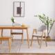 北酒欧简约软包布艺餐餐椅椅 店餐厅餐 休闲木椅子国一号字泰椅实