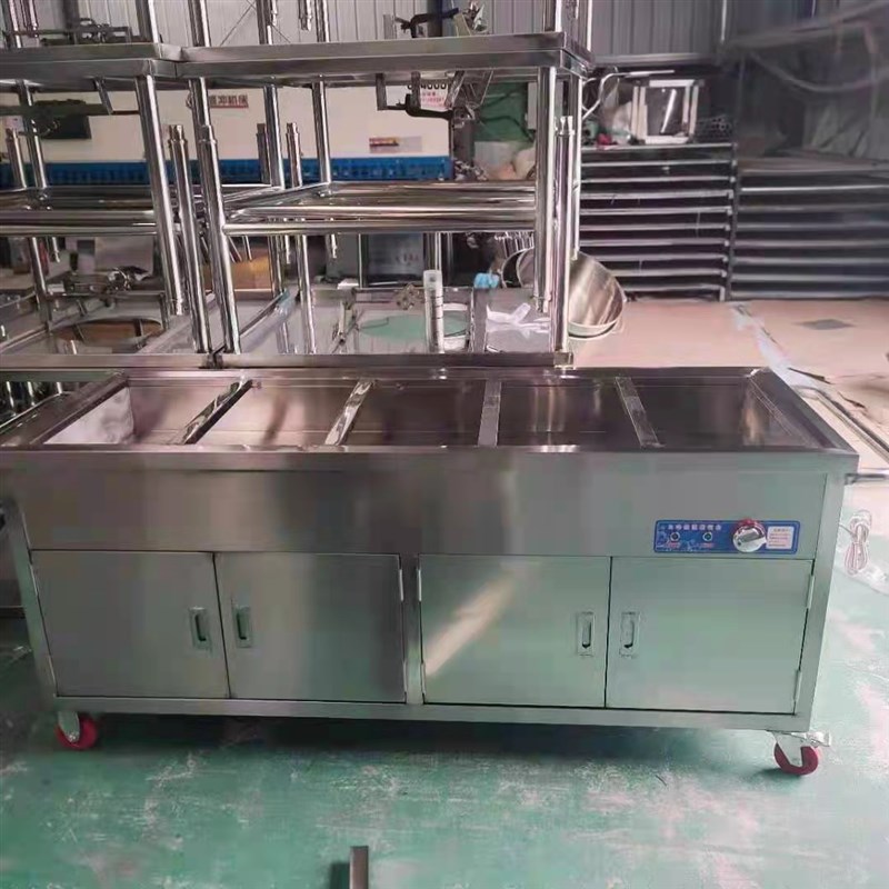 定制不锈钢商用移动快餐保温台食堂多格售菜饭台中式电加热快餐车