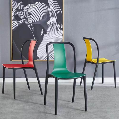 加厚易叠放创靠背0032椅现代简约餐椅 北餐厅家用休闲 意塑料欧椅