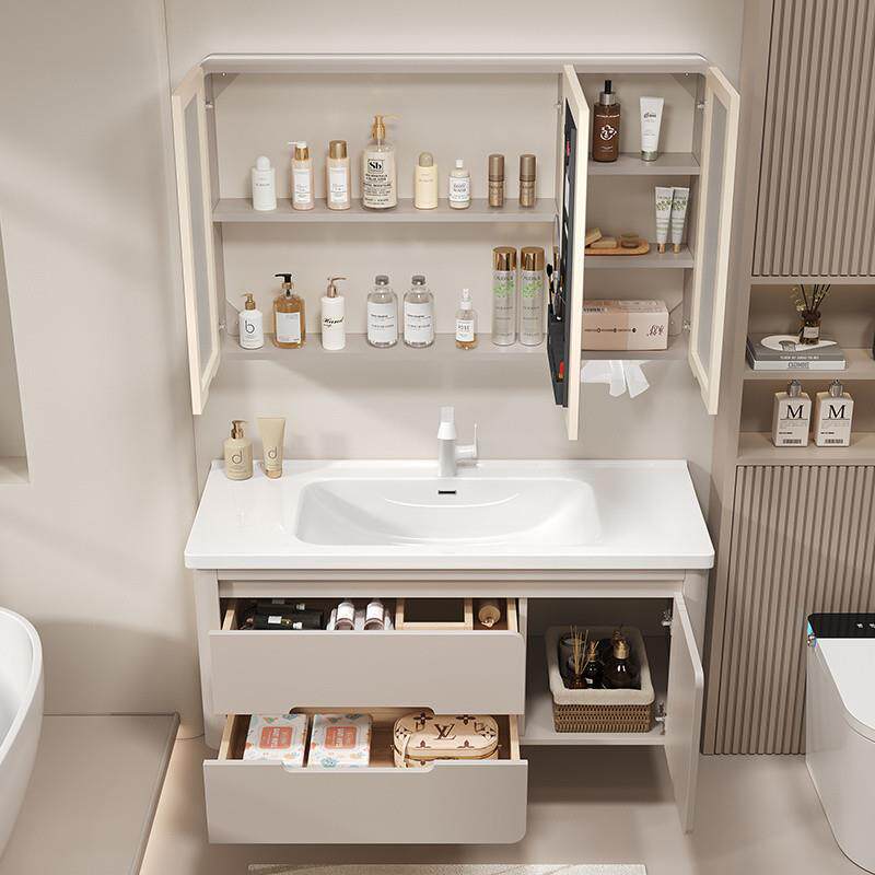 J油U手一b橡木陶瓷体浴室柜组无品牌/合奶风卫生间洗盆洗脸盆