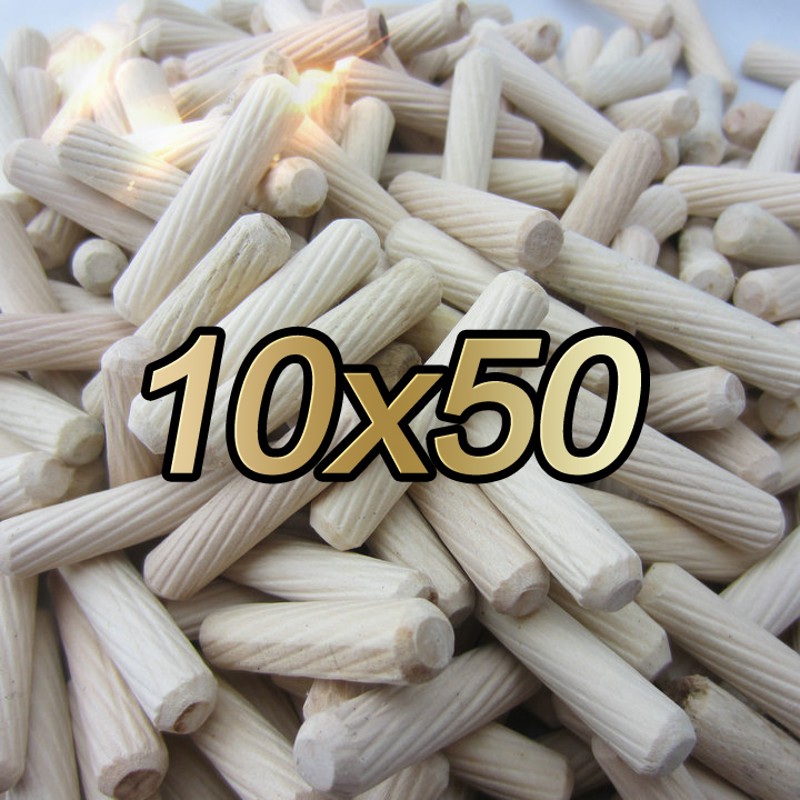 100根10*50MM圆木榫木塞木棒斜纹木肖家具 木钉连接件 三合一规格