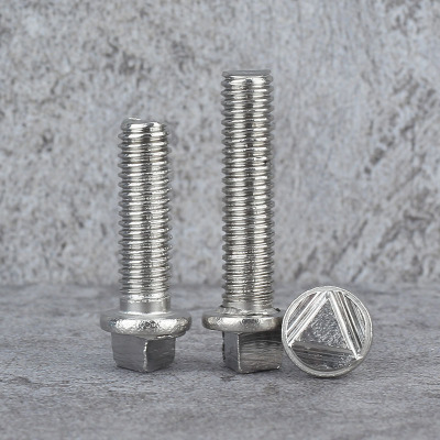 304不锈钢三角防盗螺丝路灯电箱机箱护栏螺栓M6M8M10*x20x25-40mm