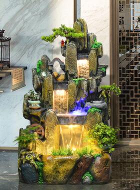 大型假山流水喷泉庭院装饰院子户外室内花园鱼池造景山水景观瀑布