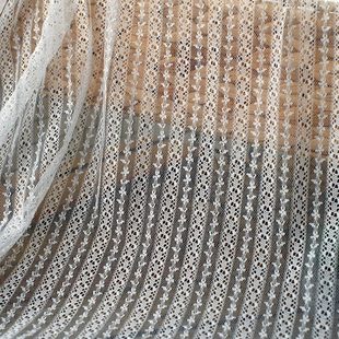 日韩 面料子DIY手工蕾丝布料背景窗帘布艺装 饰家纺条竖网纱裙服装