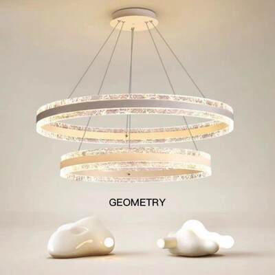 现代简约客厅吊灯北欧全光谱大气卧室灯餐厅创意个性设计圆环吊灯