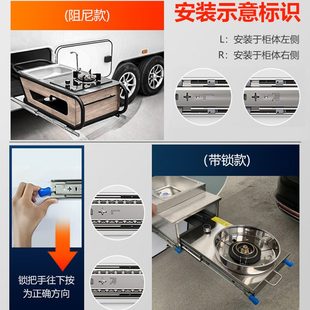 工业3承重自锁抽屉轨道导轨5加厚阻尼缓冲滑道带锁房车宽重型滑轨
