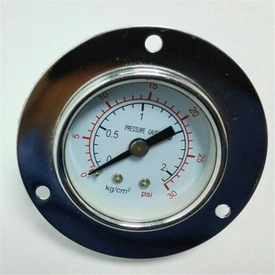 2kg/cm 30psi 轴向带边压力表 前外框61mm 背后外壳40-41mm