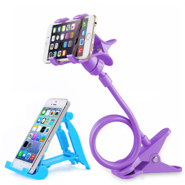 2件套懒人手机支架床头夹子支架百变弯曲桌面折叠跑车支架手机座