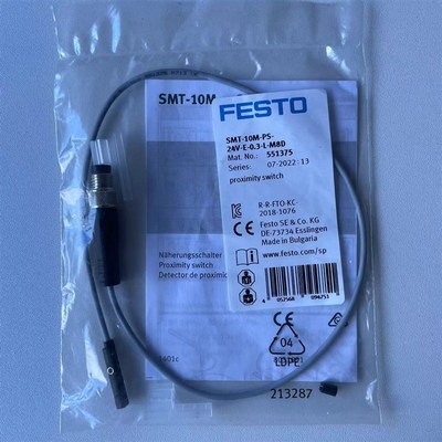 正品费斯托FESTO 磁性开关SMT-10M-PS-24V-E-0.3-L-M8D 551375