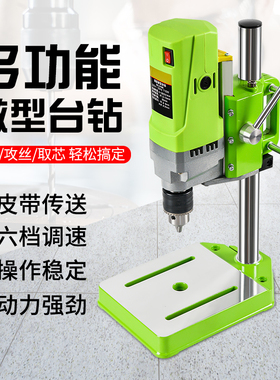 微型迷你精密台钻钻床铣床小型家用多功能220v钻孔机高精度佛珠机