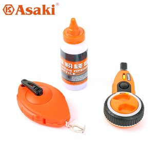 雅赛崎ASAKI 包胶自动卷线墨斗 自收式木工划线工具 粉线盒