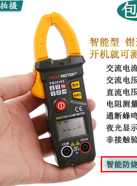 华谊PM2016S 交流智能数字钳形万用表电流表迷你自动量程钳型表