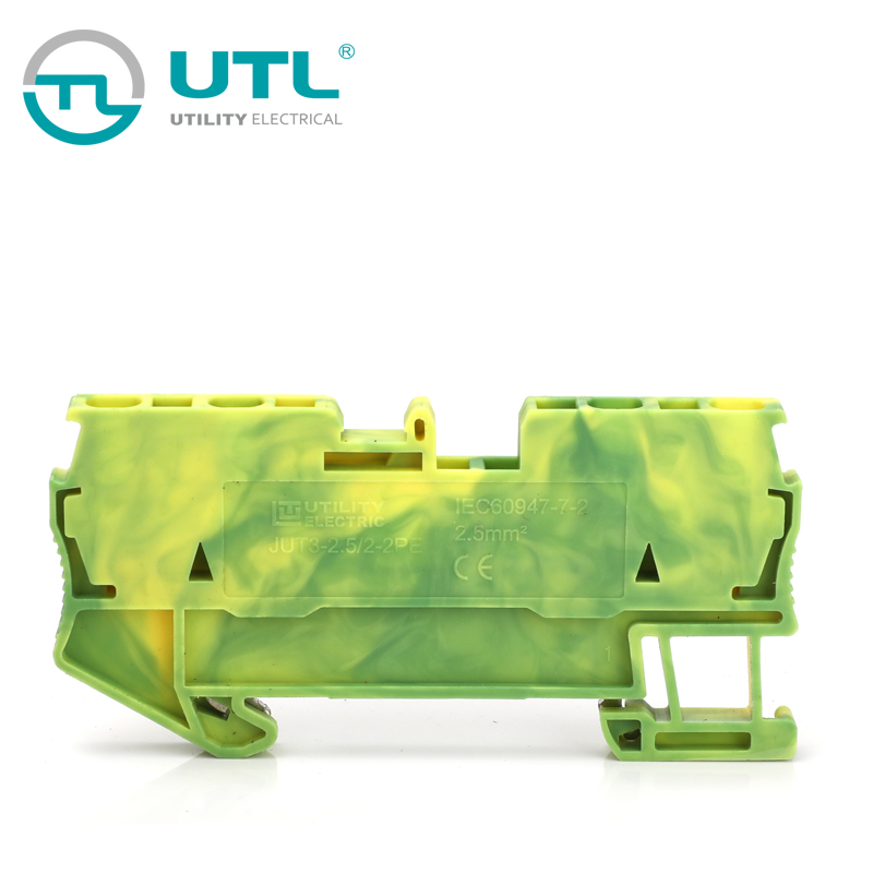 尤提乐JUT3-2.5/2-2PE 四导线弹簧接地端子 直通型弹簧接地端子