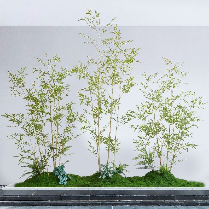 仿真绿植竹子室内装饰楼梯下转交落地景观隔断客厅景观橱窗造景墙