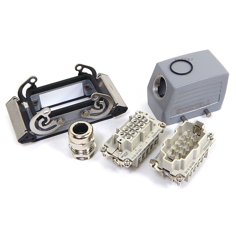 魏德米勒10针重载连接器10芯Weidmuller矩形工业航空插头插座插件