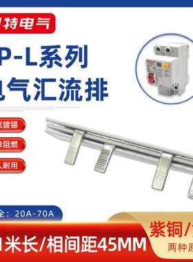 1P漏电63A汇流排20A-70A紫铜黄铜漏报连接排断路器接线排KT007