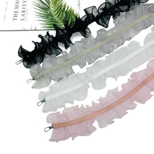 皮革箱包替换肩带 女包带配件可爱风甜美网纱花边手机链甜美风2号