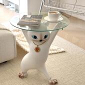 沙雕妖娆猫大型落地茶几创意摆件家居饰品客厅电视柜沙发乔迁礼物