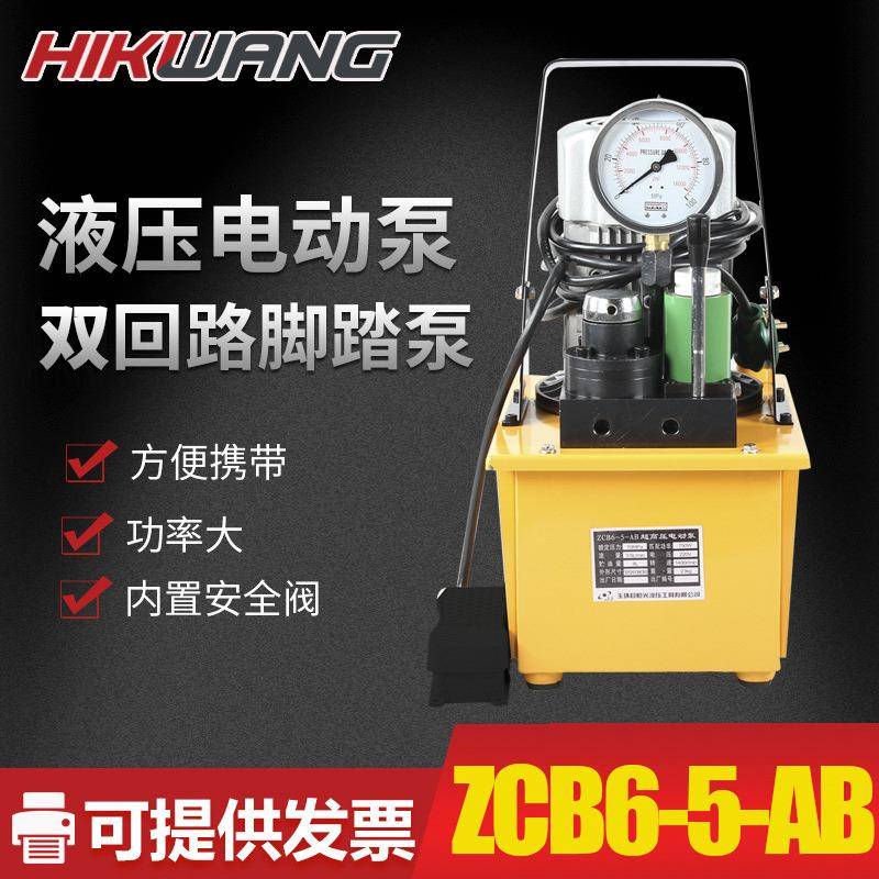 电动液压泵220v双向电磁阀小型液压电动泵ZCB6-5-AB高压油泵站