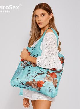 EnviroSax樱色春卷包 复古雕花系列购物袋可折叠防泼水轻便单肩包