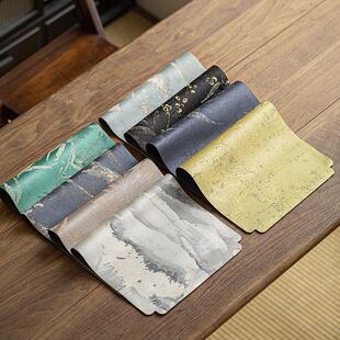 中国禅宗风格干泡垫功夫茶具茶垫元山防水茶巾干泡茶台布垫配件