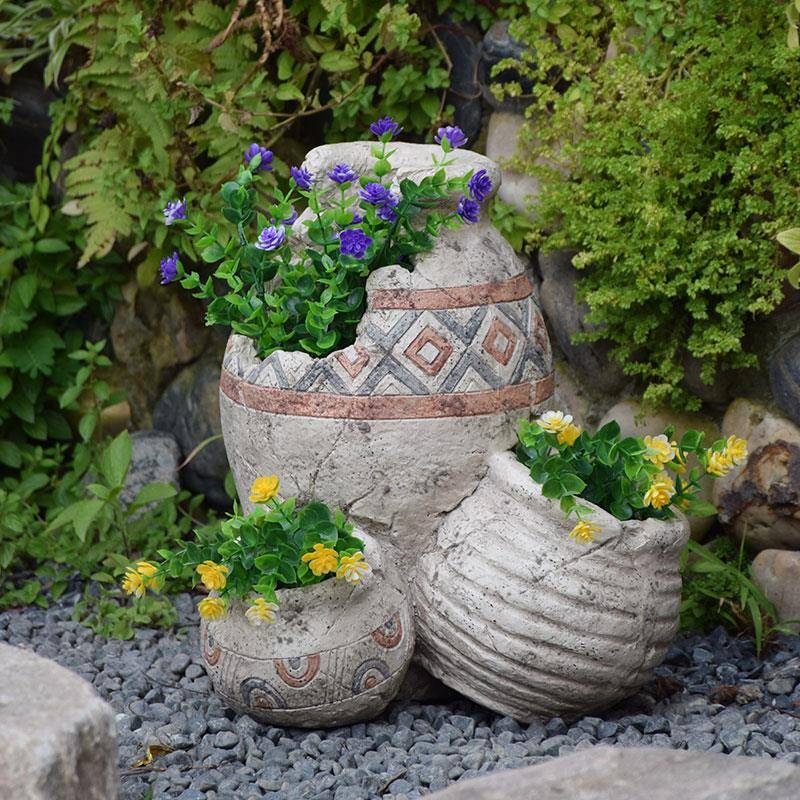 花园装饰庭院创意造型复古花盆怀旧景观布置园艺杂货多肉花缸摆件