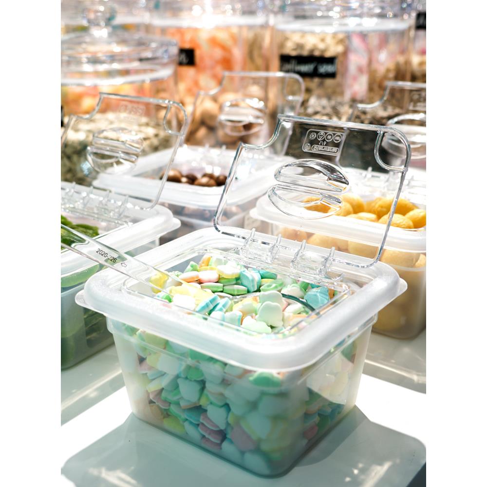 份数盆带盖塑料透明奶茶店果粉盒珍珠果酱盒冰粉小料盒水果捞翻盖
