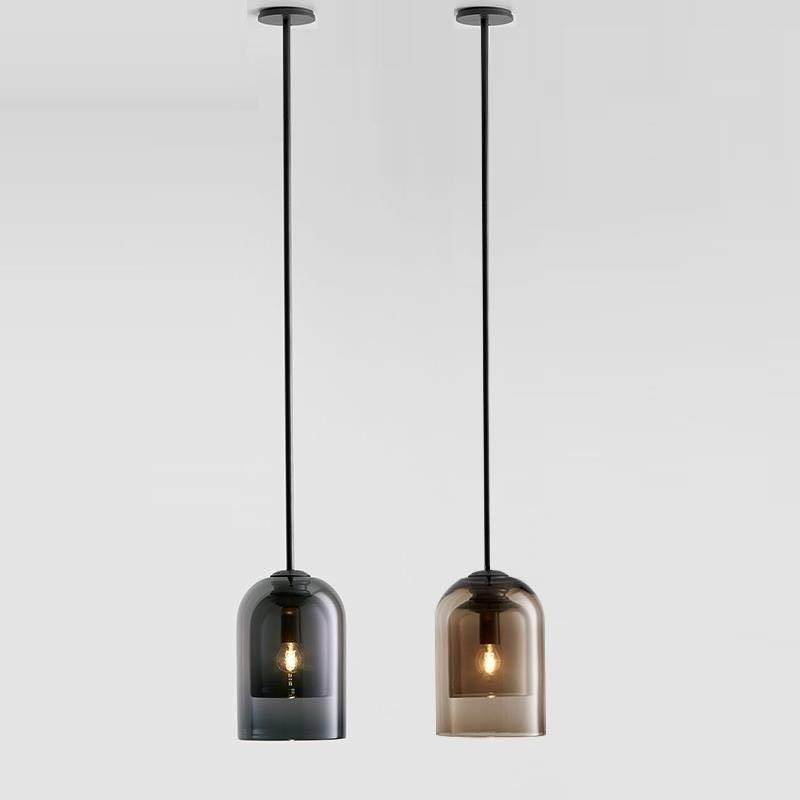 北欧极简餐厅小吊灯设计师创意卧室床头灯具个性单头吧台玻璃吊灯