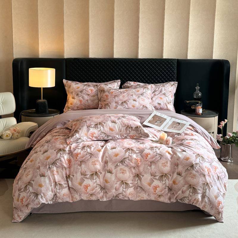 秋冬100棉高品质全棉磨毛四件套a类加厚纯棉数码印花被套床单床笠