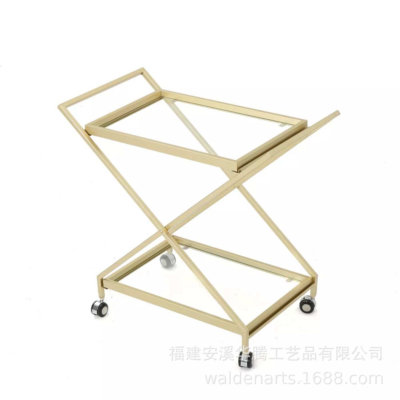 北欧铁艺手推车/长工业铁棒车户外室内家居服务餐车手推车