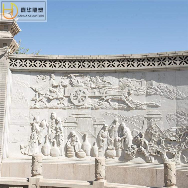 汉白玉浮雕古代人物大理石墙壁浮雕砂岩浮雕石雕石材浮雕壁画雕刻