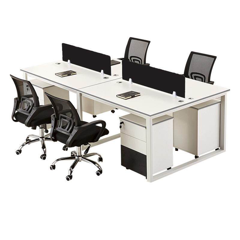 职员员工桌屏风办公桌现代简约风桌椅组合4人双人位办公电脑桌子