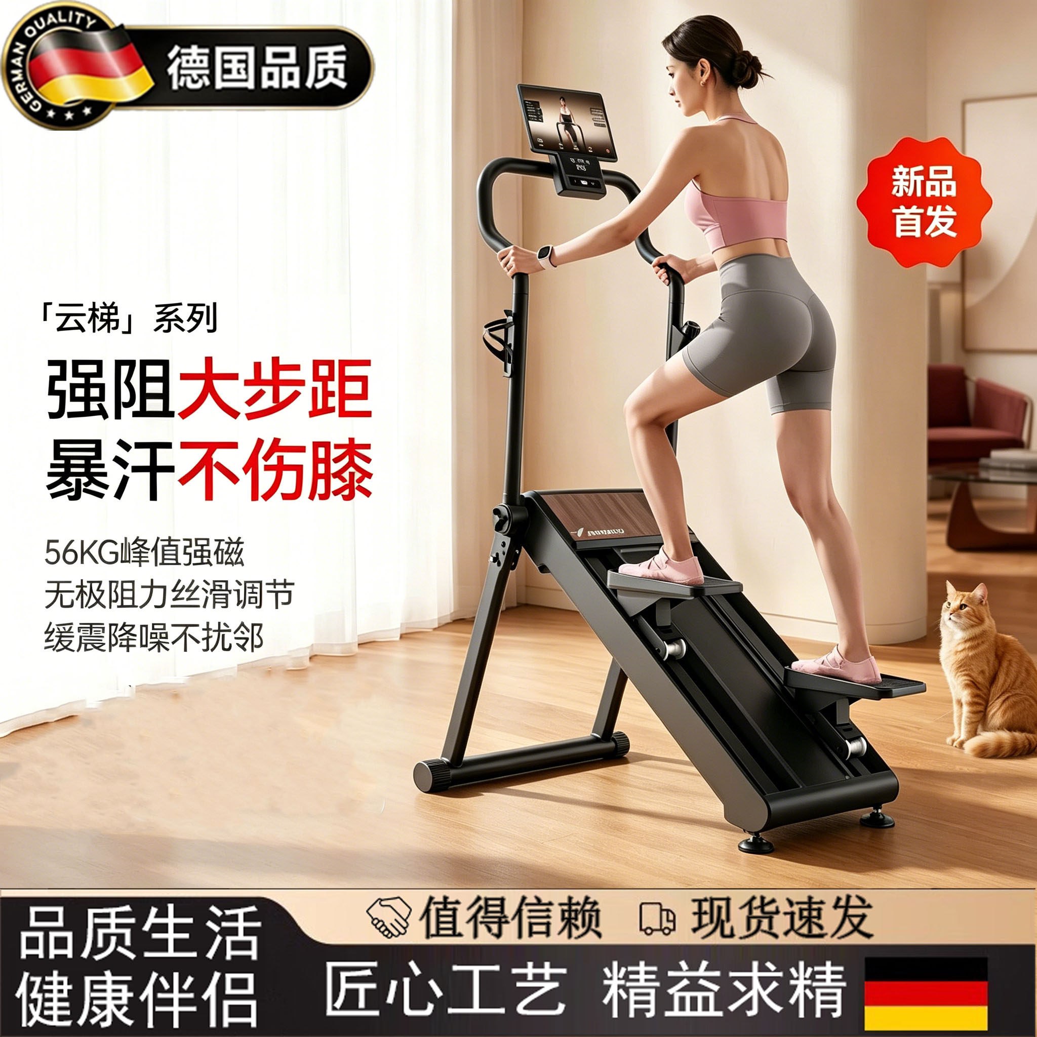 德国磁控高端爬楼机踏步爬坡机