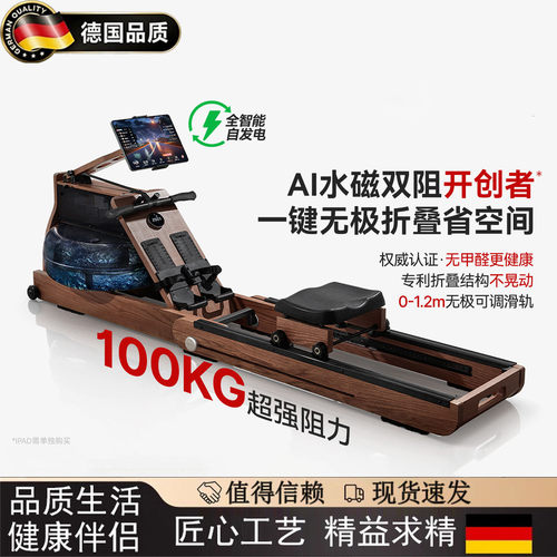 德国划船机家用可折叠水磁双阻