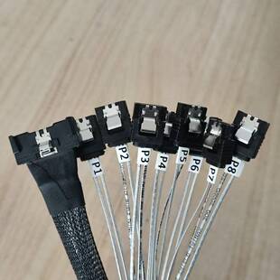 LP 8X SAS MCIO SFF-8654 8I转一分八 8*sata硬盘背板数据线