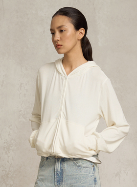 SoloForTwo 质感舒适体验 柔软羊毛连帽卫衣 短款休闲开衫秋外套