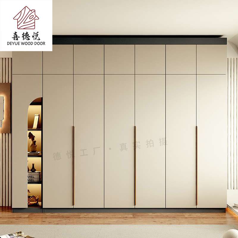 简约现代白色整体成品衣柜家用卧室梳妆台四五六门组合收纳柜