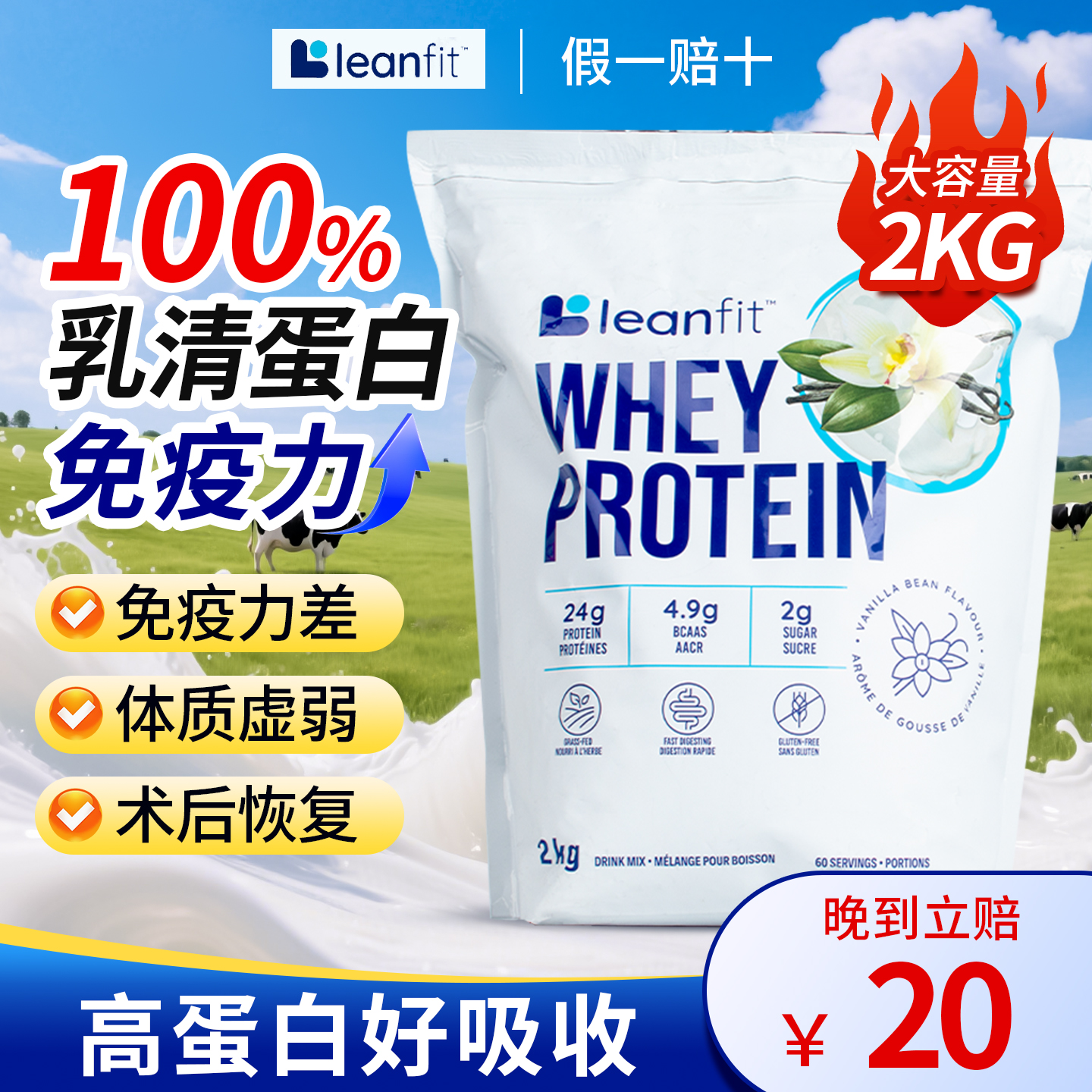 LeanFit分离乳清蛋白粉免疫力