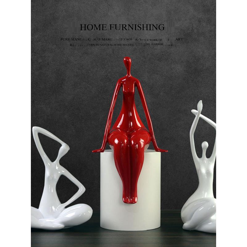 现代简单的创意装饰瑜伽人物装饰客厅电视柜酒柜模型房工艺品装饰