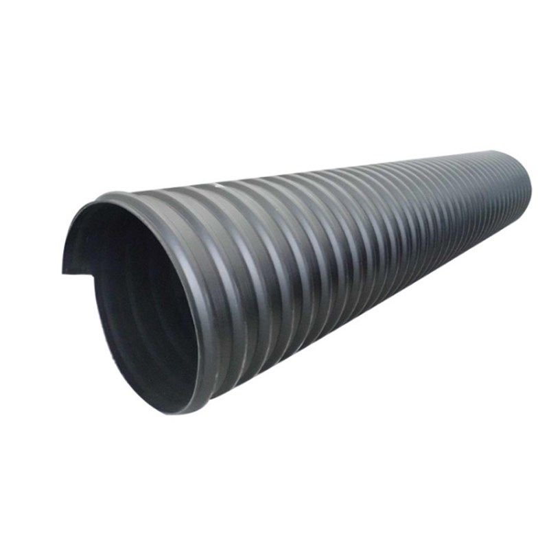 HDPE黑色钢带螺旋缠绕管dn300/400增强双壁波纹管聚乙烯排污排水